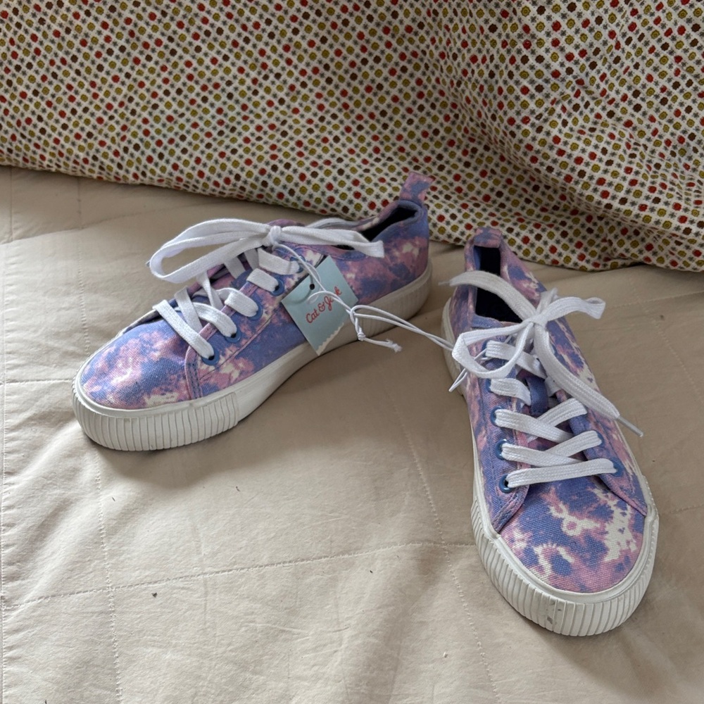 Cat & Jack Pascale Little Girl Youth Size 3 Pink and Purple Tie-Dye Sneakers NWT - Picture 9 of 9